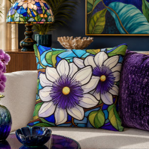Lilikoi-passionsblomma i glasmålning kudde