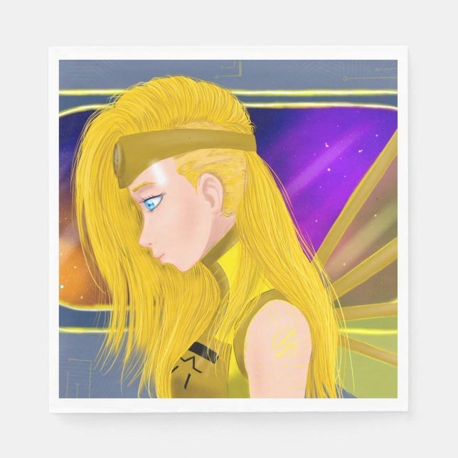 Lilin OC - Cyborg angel - Starset inspirerad konst Pappersservett (Framsidan)