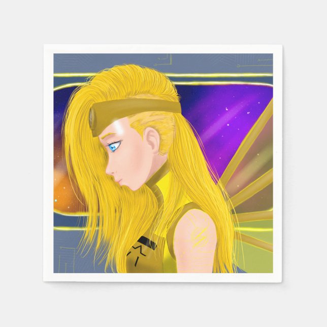 Lilin OC - Cyborg angel - Starset inspirerad konst Pappersservett (Framsidan)