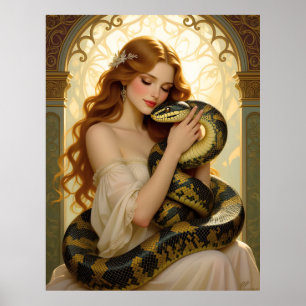 Lilith och den ormlika bibliska konsten poster
