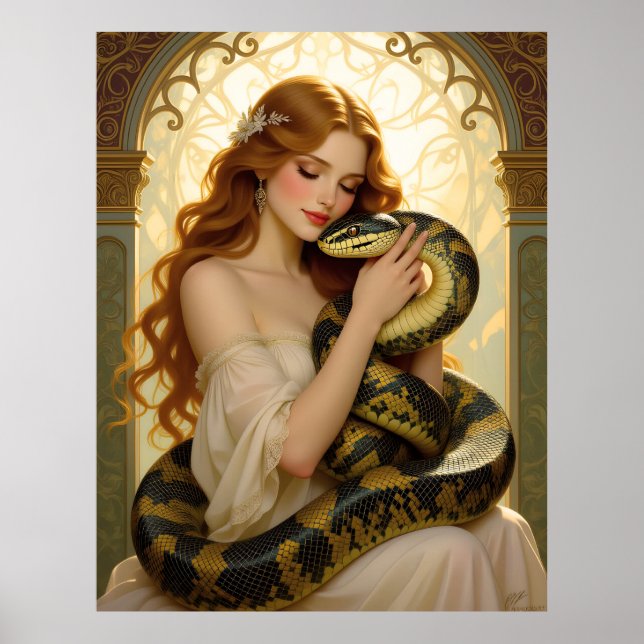 Lilith och den ormlika bibliska konsten poster (Framsidan)
