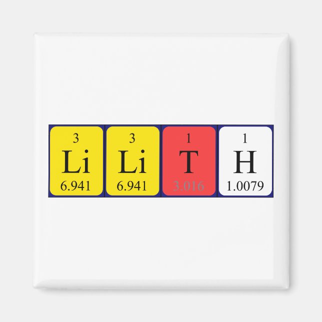 Lilith Perioth bord namn magnet (Framsidan)