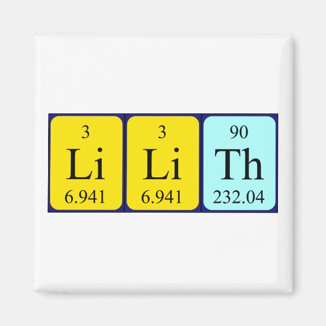 Lilith Perioth bord namn magnet (Framsidan)