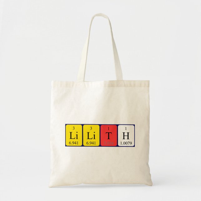 Lilith Perioth bord namn tote bag Tygkasse (Framsidan)