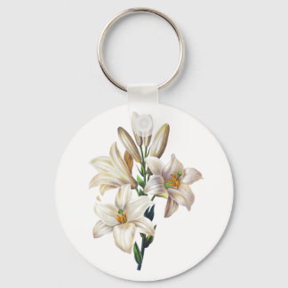 Lilium Candidum eller Madonna Lily by Redoute Nyckelring