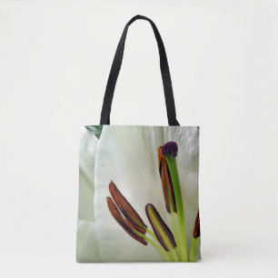 Lilium Oriental White All over Print Bag Tygkasse