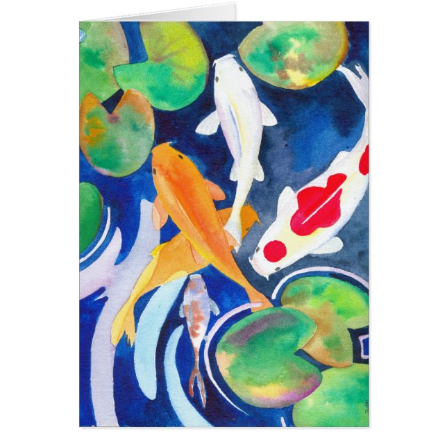 liljadamm Koi Hälsningskort (Framsidan)