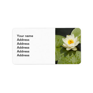 Liljadynor och vitlotusblommablomma adressetikett