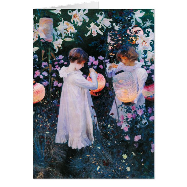 Liljan för liljan för den John sångareSargent Hälsningskort (Framsidan)