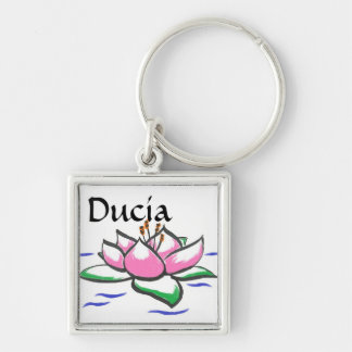 Liljan kedjar fyrkantig silverfärgad nyckelring