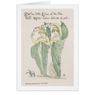 Liljar av dalen, från floras festmåltid, 1901 hälsningskort