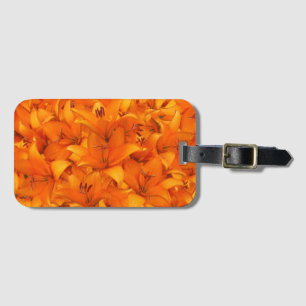 Liljar för trädgård för blommafotoorange bagagebricka