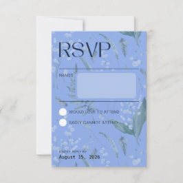 Liljekonvalj - Blå Kollation RSVP OSA Kort