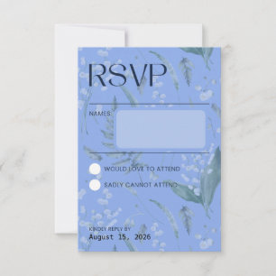 Liljekonvalj - Blå Kollation RSVP OSA Kort