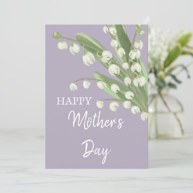 Liljekonvalj Blommig Glad Mors Dag Julkort (Stående Fram)