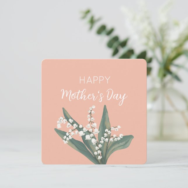 Liljekonvalj Glad mors dag Julkort (Stående Fram)