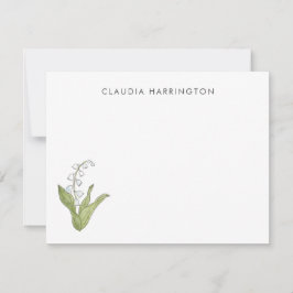 Liljekonvalj Handillustrerad vårblomma Anteckningskort