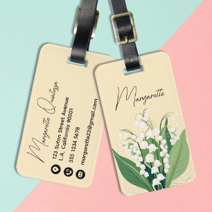 Liljekonvalj i akvarell Vita blommor Gula Bagagebricka