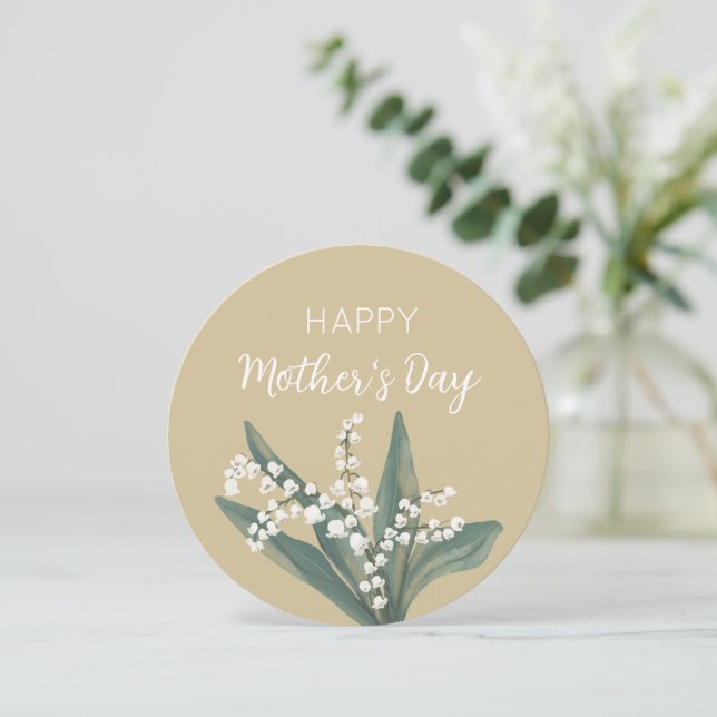 Liljekonvalj Lycka till mors dag Julkort (Stående Fram)