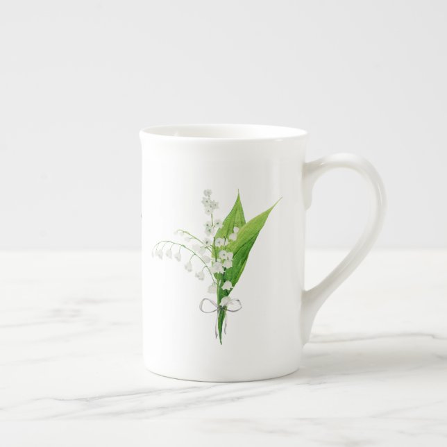 Liljekonvalj Maj Födelsedagsblomma Benporslin Mugg (Höger)