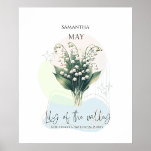 Liljekonvalj Majens födelsedagsblomma Poster