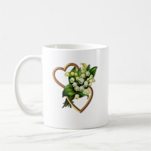 Liljekonvalj med två hjärtor kaffemugg
