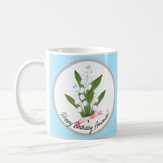 Liljekonvalj, retro kaffemugg (Vänster)
