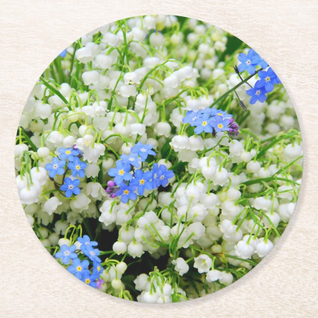 Liljekonvalj Underlägg Papper Rund (Framsidan)