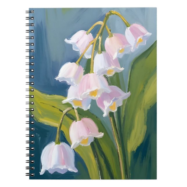 Liljekonvalj | Vattenfärg Målad Blomma Anteckningsbok (Framsidan)