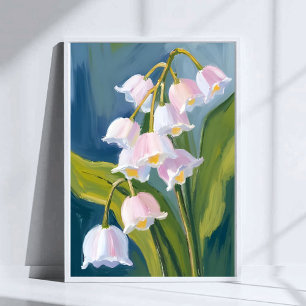 Liljekonvalj Vattenfärg Målad Blomma Poster