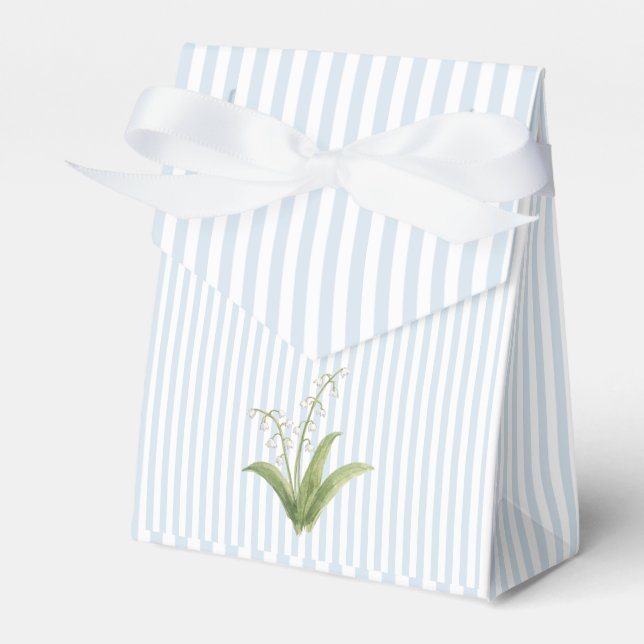 Liljekonvaljblomma Blå Rand Stilig Presentaskar (Framsidan Sidan)