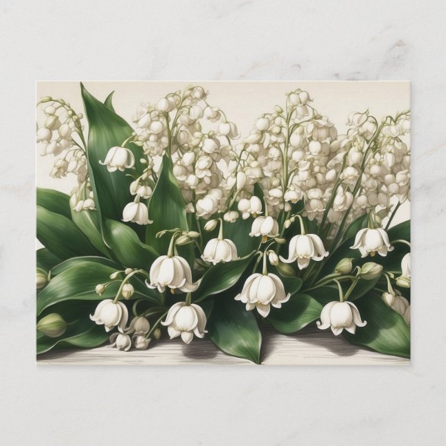 Liljekonvaljblommor Helg Vykort (Framsida)