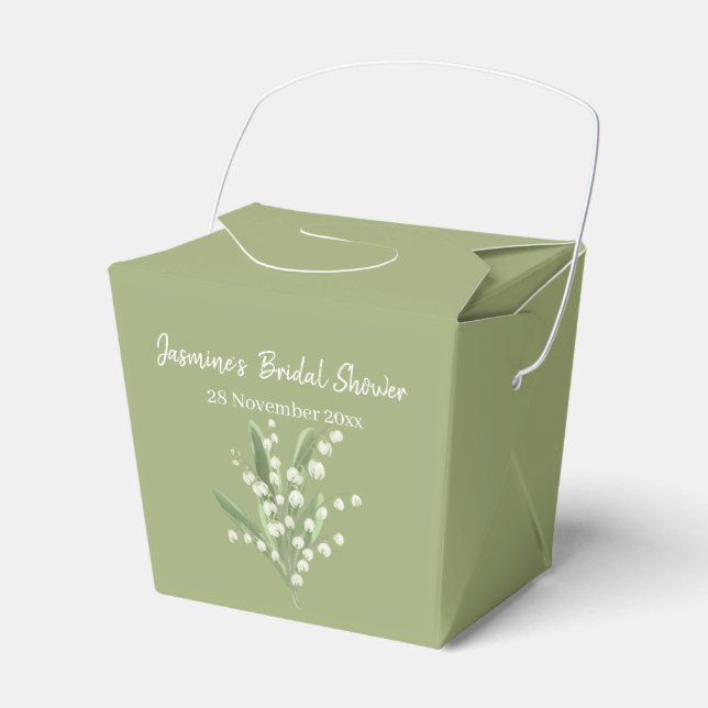 Liljekonvaljbouquet Bröllopsdusch  Presentaskar (Framsidan Sidan)