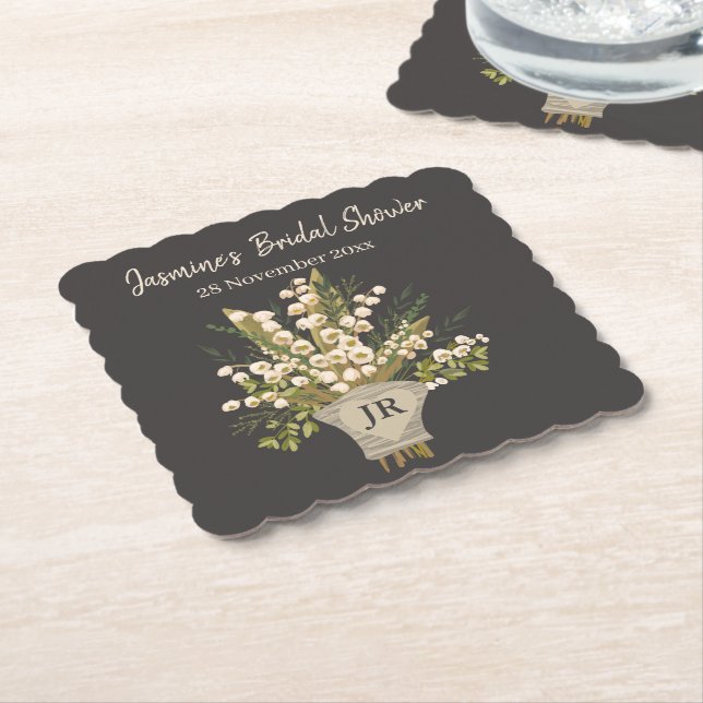 Liljekonvaljbouquet Bröllopsdusch  Underlägg Papper (Vinklad)