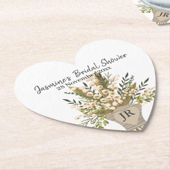 Liljekonvaljbrudbukett Bröllopsdusch  Underlägg Papper (Vinklad)