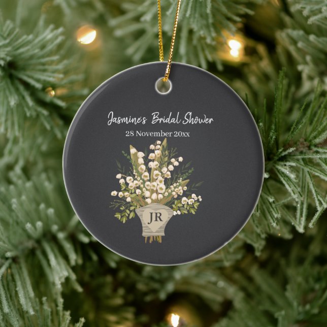 Liljekonvaljbrudbukett  julgransprydnad keramik (Träd)