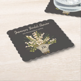 Liljekonvaljbrudbukett  underlägg papper