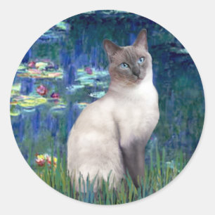 Liljor 5 - Blåpoint siames katt Runt Klistermärke
