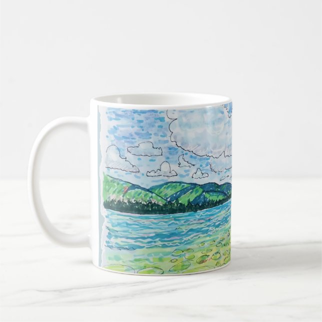 Liljor i sjö kaffemugg (Vänster)