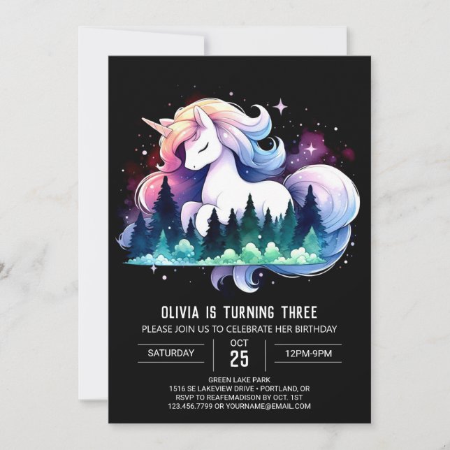 Lilla Adsible Horse Birthday Inbjudningar (Framsida)