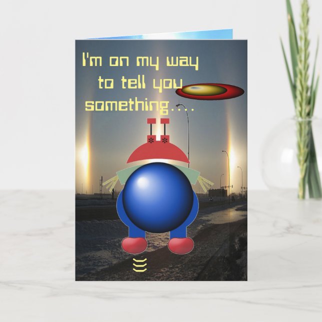 Lilla Alien Grattis på födelsedagen Kort (Framsida)