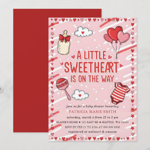 Lilla Älskling Alla Hjärtans Dags Baby Baby Shower Inbjudningar