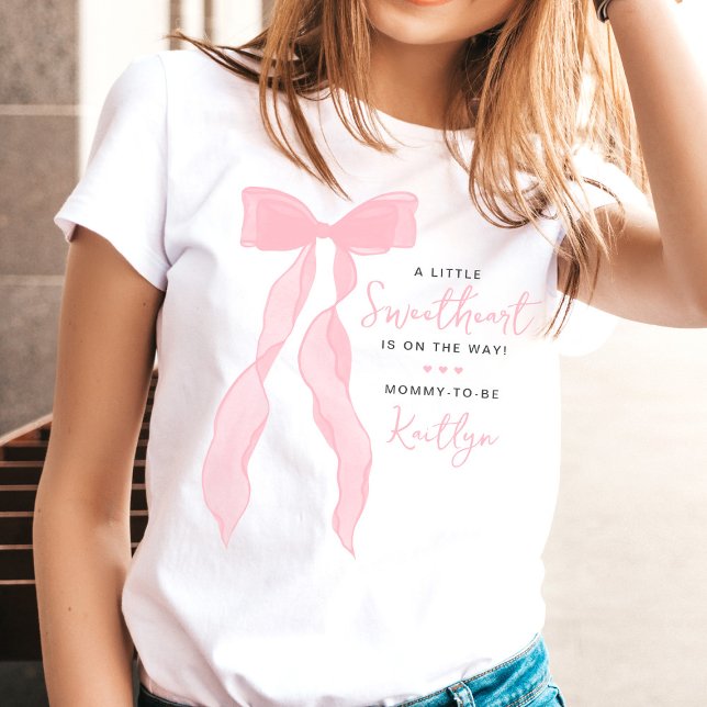 Lilla Älskling Elegant Rosa Båge Barnkalas T Shirt (Skapare uppladdad)