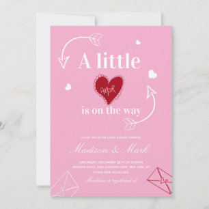 Lilla Amor är på väg Doodles Baby Shower Inbjudningar