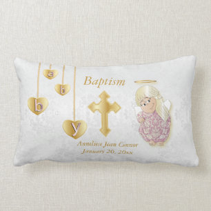 Lilla Angel Girl Baptism Design Lumbarkudde