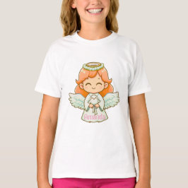 Lilla änglarflicka och fågel t shirt