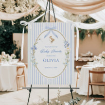 Lilla Ankunge Stuga Blå Bebis Shower Välkommen