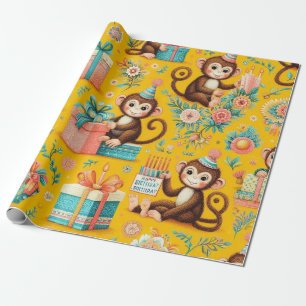 Lilla apa-omslagning Papper Presentpapper