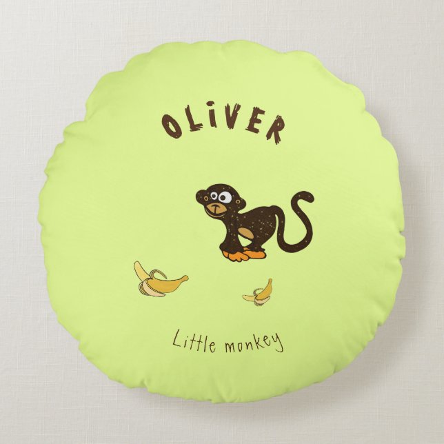 Lilla apa rund kudde (Framsidan)