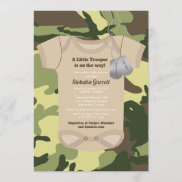 Lilla armén eller militärt Camo Baby Shower Inbjudningar